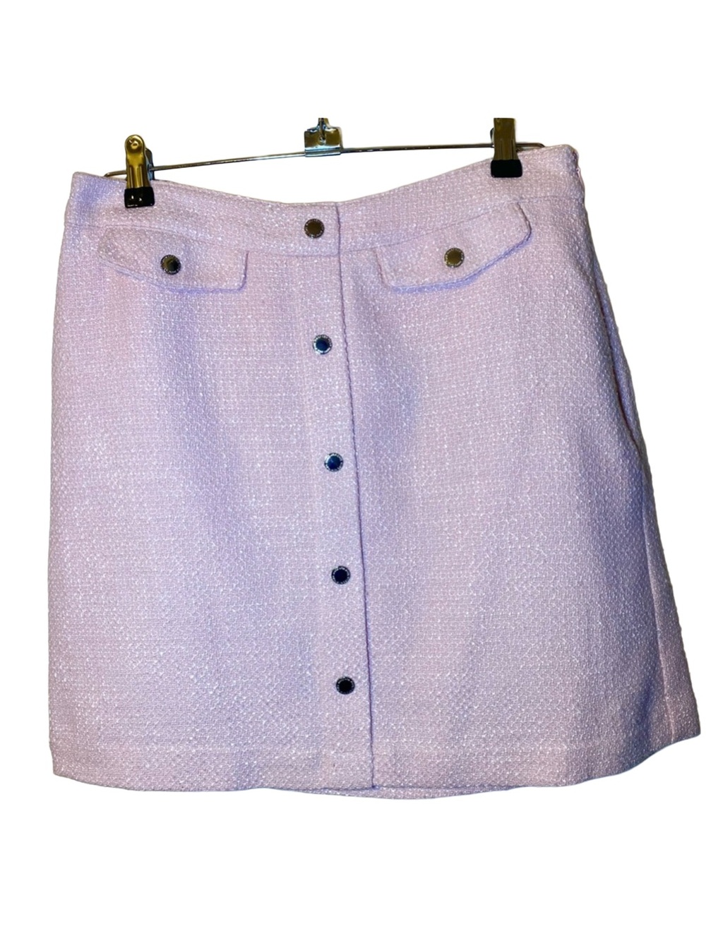 Marc New York Pink Tweed Button Front Mini Skirt Size 8